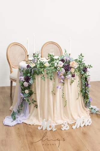 Ling's moment Purple Artificial Flower Garland Wedding Arch 9 FT - Image 2