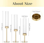 Hewory Gold Hurricane Candle Holder: 6PCS Candlestick Holders for Decor - Image 5