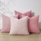 Topfinel Pink Throw Pillow Covers 22x22 Set of 4,Double-Design Decorative Throw Pillow Covers,Dustypink Soft Corduroy Home Decor Cushion Cases for Couch Living Room Bedroom and Sofa(55 * 55 cm) - Image 4