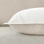 Decorative Chenille Luxury Throw Pillow Covers with Wide Edge, Textured Solid Pillowcases, Soft Velvet Cushion Cover Home Décor for Couch Sofa Chair Bed,20×20 Inch, Set of 2, Cream White - Image 7