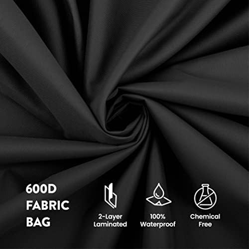 ZOBER 600D Oxford Fabric Rolling Christmas Tree Storage Bag - Fits 7.5 Ft Artificial Trees - Waterproof Christmas Tree Bag For Storage Box For Xmas, Durable Handles and Wheels - Card Slot - Black - Image 5