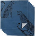 Black Leopard Prints Cloth Napkins Set of 6, Holiday Napkins for Baby Shower, Middle Century Animal Navy Blue Washable Reusable Dinner Napkin for Cocktail Wedding Party, 20 x 20 Inch by Boanket