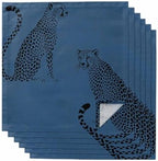 Black Leopard Prints Cloth Napkins Set of 6, Holiday Napkins for Baby Shower, Middle Century Animal Navy Blue Washable Reusable Dinner Napkin for Cocktail Wedding Party, 20 x 20 Inch by Boanket