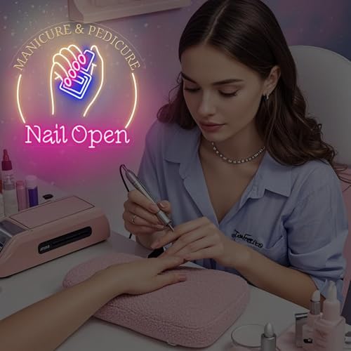 Nail Open Neon Sign for Nail Salon Window, Manicure Pedicure Wall Decor - Image 3