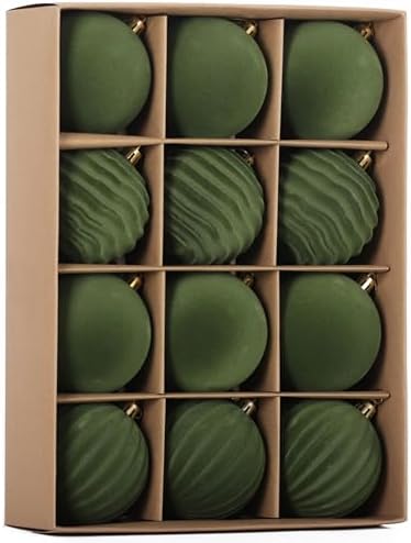 3.15In Velvet Ornaments for Christmas Tree,12Pcs Christmas Ornaments Set by Senjie