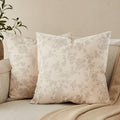 2 Pack French Floral Throw Pillow Covers 24x24in, Grey/Cream by Unknown