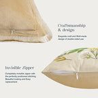 Phantoscope Pack of 2 Happy Easter Throw Pillow Covers - Tassel Trimmed Printed Colorful Flowers and Rabbits Spring Farmhouse Decorative Easter Pillows, Beige, 18x18 Inches - Image 3
