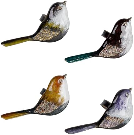 Rhinestone Bird Napkin Ring Set of 4 by Unknown