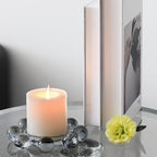 Crystal Bubble Candle Dish, Round Pillar Candle Holder Plate Stand for Table Centerpieces, Modern Decorative, Home, Party, Wedding Decor (Advanced Grey) - Image 7