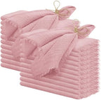 Pesonlook 60 Pcs Dusty Rose Cotton Cloth Napkins with Fringe, 16x16 Inch by Pesonlook
