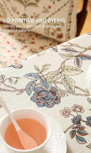 ISAENNE Designer French Square Printed Small Tablecloth,55"x55" - Image 4