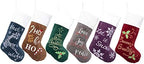 GEX Christmas Stockings 6 Pack for Family 22" Large Embroidered Classic Luxury Velvet Red Green Purple Blue Grey Brown Decorations for Fireplace Xmas Season (Set of 6) - Image 6