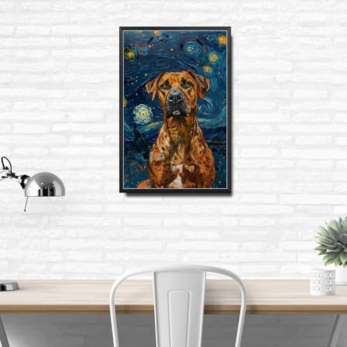 Metal Sign Vintage Tin Sign Rhodesian Ridgeback Starry Night Ridgeback Majestic Ridgeback in A Night Sky for Home Safari and Seasonal Displays Waterproof Aluminum 8×12 Inches with Metal Frame - Image 3