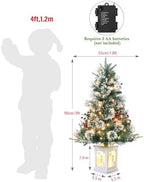 3ft Prelit Snow Flocked Christmas Tree with Light Up White Snowman Box Base - Image 6