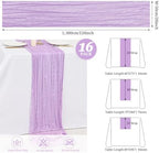 16 Pack Lavender Cheesecloth Table Runners, 20x120 Inch - Image 3