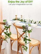 InnoGear Artificial Flowers, 100 Pcs Ivory White Foam Fake Roses Bulk with Stems for Decoration DIY Wedding Bouquets Centerpieces Bridal Shower Party Christmas Tree - Image 3