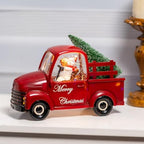 Snowman Christmas Snow Globes Red Truck Carrying Christmas Tree Water Lantern, 8 Christmas Music, Holiday Decorations Gifts for Family, Children or Friends - Image 3