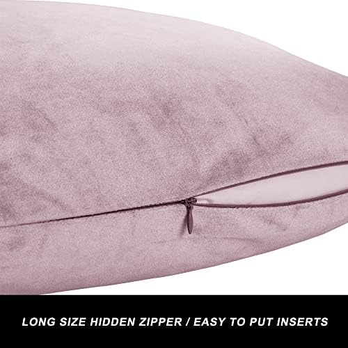 GIGIZAZA Velvet Blush Pink Throw Pillow Covers Decorative Cushion Covers Pillow Cases Sham for Sofa Couch (18x18inch(45x45cm)-4pcs, Blush Pink) - Image 3