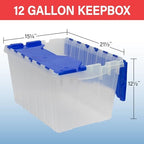 Akro-Mils KeepBox 12G Storage Box, Lid Attached, Stackable, Clear/Blue 6pk - Image 5