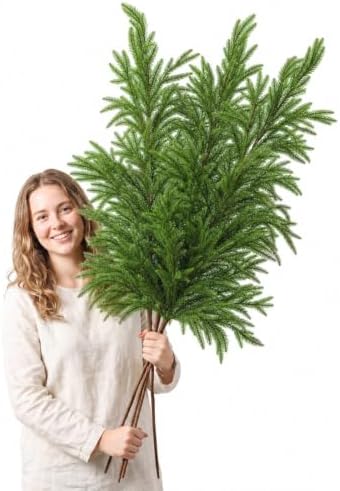 Suncalla 4 Pcs48” Christmas Norfolk Pine Branches, Lifelike Touch Pine Stem by Unknown