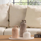 Ceramic Vase Home Table Decor - Flower Vase Set of 3 Living Room Kitchen Decorations Farmhouse Modern Rustic Vases Decorative Centerpiece for Shelf Bedroom Office Bathroom Dining Coffee Desk - Image 3