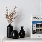 Tanvecle Small Black Vases, Ceramic Bud Vase Set 11, Modern Home Decor - Image 3
