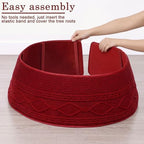 Foilswirl Knit Christmas Tree Collar Wine Red Diamond Knitted Skirt 23-30in - Image 5