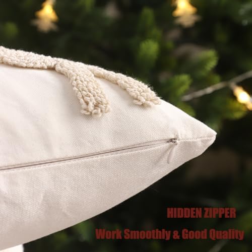 Christmas Beige Bows Throw Pillow Cover 18 x 18 Set of 2 - Image 3