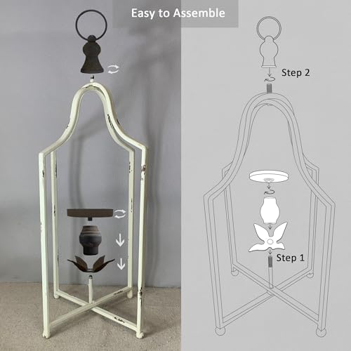 12.5" & 16.5" Timeless Cozy Decorative Lanterns Set of 2, Handcrafted Metal Iron Candle Holders, Farmhouse Elegance Fireplace Mantel Table Festive Gatherings Decor - Image 5