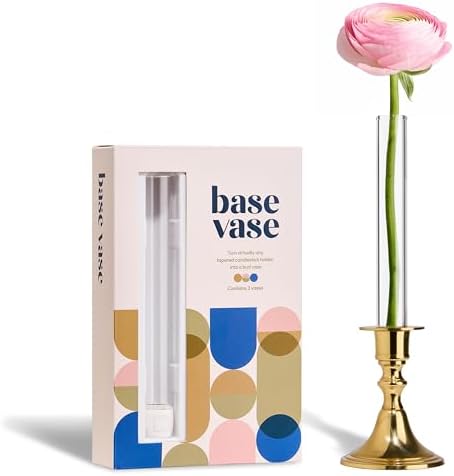 Base Vase (3-Pack) - The Bud Vase that Fits in Taper Candle Holders | Create Floral Arrangements for Tablescapes, Centerpieces, Weddings and Home Decor by Base+Vase
