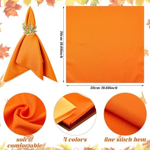 Willbond 32 Pcs Fall Thanksgiving Napkin Rings Napkins Set, Holiday Decor - Image 3