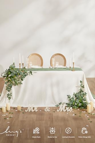 Ling's moment 2 Pack Sage Green Floral Garland Wedding Arch Flowers - Image 4