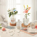 Bud Vases - in Bulk 24,Vintage Small Glass Bud Vases for Flowers, Clear Crystal Mini Glasses in Bulk, Small Flower Design for Centerpieces Wedding Decorations Home Flower Party Decor - Image 3