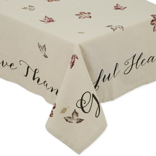 DII Rustic Autumn Leaves Kitchen Collection Thanksgiving & Fall Table Décor, Tablecloth, 60x120 by DII