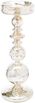 Richland Pillar Candle Holders Unique Mercury Bubble 11" Set of 6 by Richland