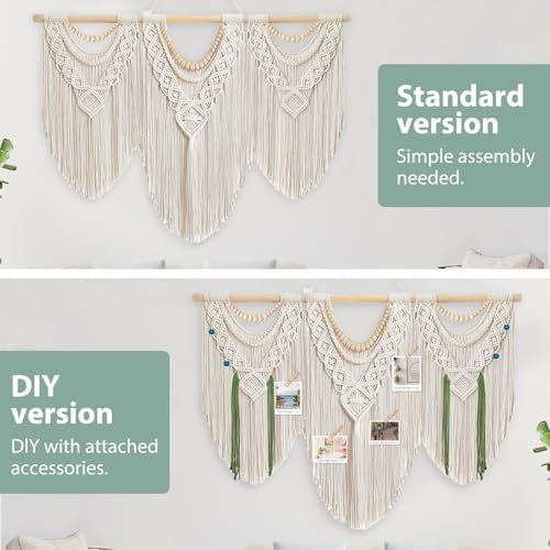 Gliterra Large Macrame Wall Hanging Handmade Boho Tapestry - Big Size Wall Art Decor for Living Room, Bedroom, Wedding, Home Decoration - Image 2