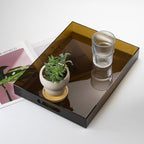 ATZYmolin 16"x12" Large Acrylic Serving Tray, Vanity Platter, Amber - Image 6