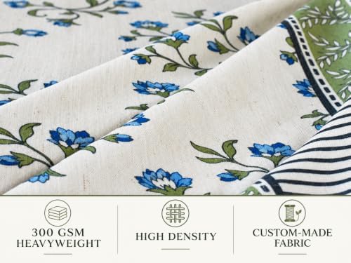 Vintage Floral Rectangle Tablecloth 60x120 Inch Olive Bloom - Image 4