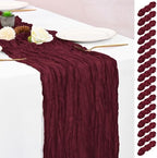 16 Pack Burgundy Table Runners 10FT Cheesecloth Table Runner Boho Gauze Table Runner Long Rustic Sheer Fabric Table Runners for Wedding Party Bridal Shower Farmhouse & Home Decor by Lumaycens