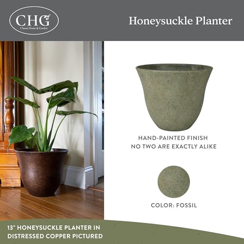 13" Honeysuckle Planter in Fossil - Image 2