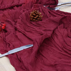 8 Pack Burgundy Red Cheesecloth Table Runner 120 Inch Boho Wedding Decor - Image 6