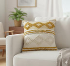 TreeWool 100% Cotton Woven Throw Pillow Cover (Pack of 1, 18" x 18", Yellow) - Image 3