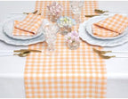 Solino Home 100% Pure Linen Table Runner Orange, Gingham Check 14 x 108 in - Image 3