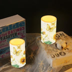 Butterfly Sunflower Flameless Candles 2 Pack 6 x 3 inch Battery Operated Candles with Multicolor Timer Remote Control LED Fake Candles for Warm Light Dinner Table Home Decor - Image 6