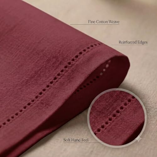 Urban Villa Cloth Napkins 100% Cotton Dinner Napkins Highly Absorbent 20x20 Inches (Set of 12) Maroon Colour Reusable Washable Soft Durable Premium Napkins Ideal for Home Wedding Parties - Image 5