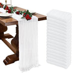 16 Pack White Cheesecloth Table Runner 23 x 120 Inch 10Ft by Pepmily