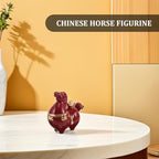 Red Ceramic Horse Statue for Lunar New Year Decorations, Miniature Chinese Figurine Invoking Luck and Success with Authentic Artistic Appeal, Fortune Feng Shui Ornament for Home - Image 3