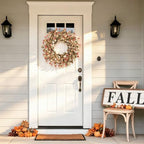 24in Fall Wreaths for Front Door Handcrafted Paper Flower Wreath - Image 2