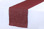MDS® Pack of 20 Natural Burlap Table Runner, 12 x 108 Inch, Jute Rustic Farmhouse Boho Table Decor for Wedding Reception, Dining Table, Bridal Shower, Baby Shower & Party Decorations - Maroon - Image 3