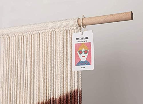 Macrame Wall Hanging Large Black Tie Dye Geometric Wall Art Yarn 57"W*35"L - Image 7